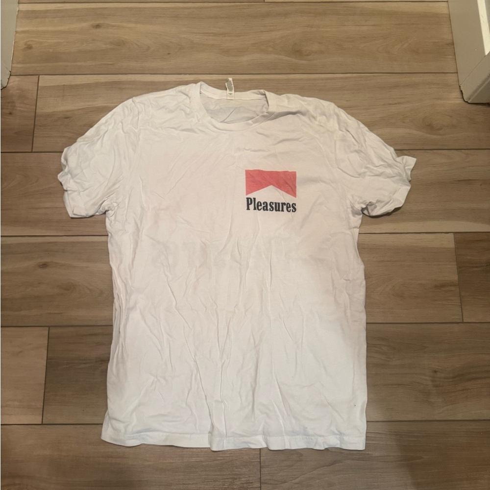 Pleasures White and Pink Graphic Tee for Men